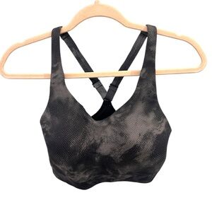 Athleta Interval Sports Bra black and gray 32DD EUC AB0969